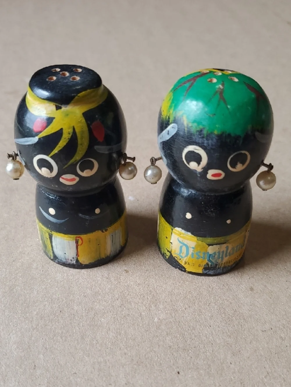 Rare 1950's Disneyland Tiki Adventurland Cruise Salt & Pepper Shaker